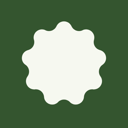 The Steady app icon: a light, round scalloped mark on moss green