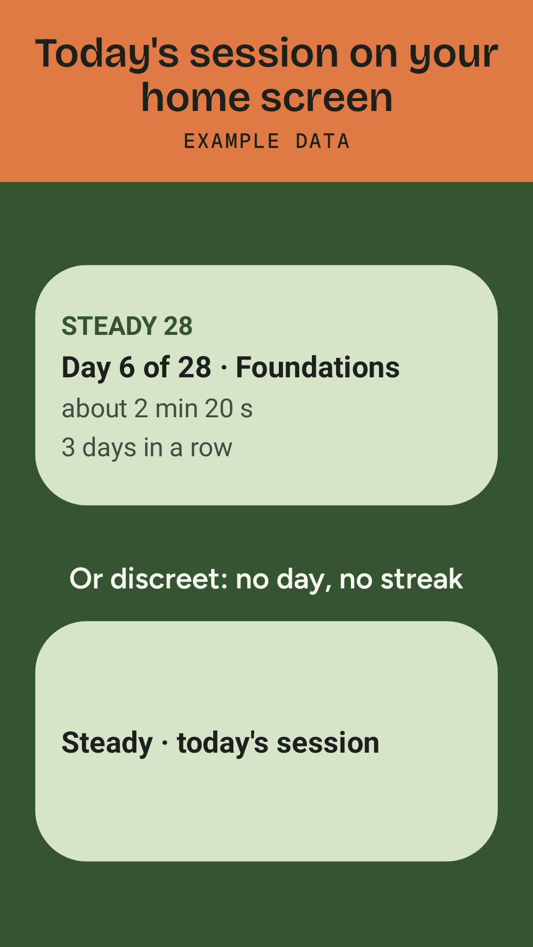 The Steady home-screen widget
